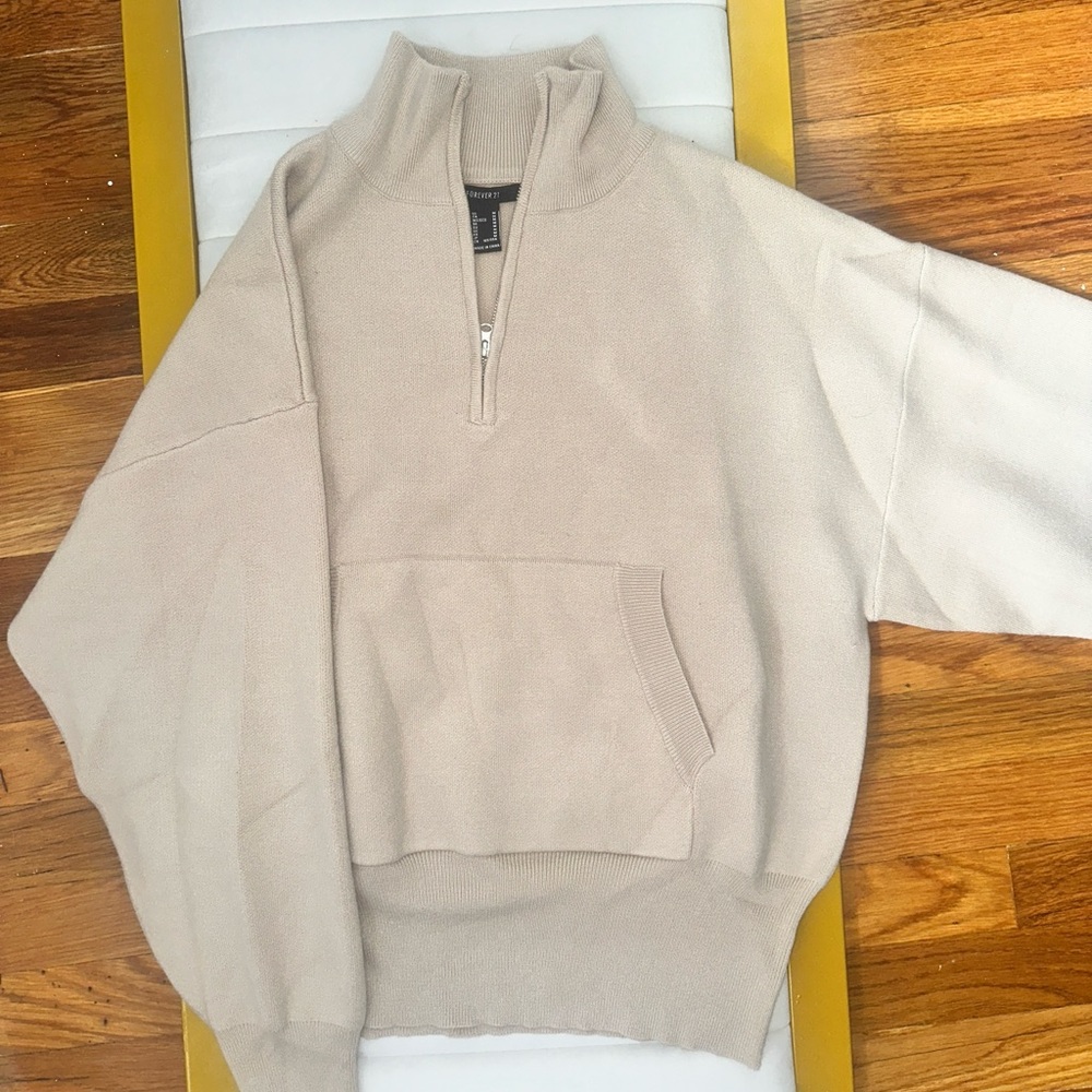 Nude sweater quarter zip